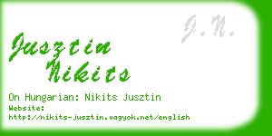 jusztin nikits business card